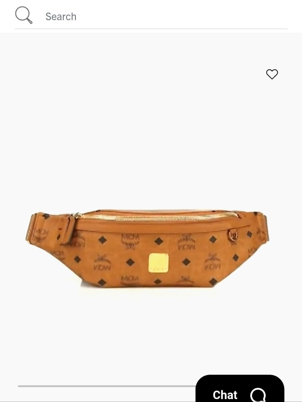 MCM Small Cognac Logo Print Visetos Belt Bag
